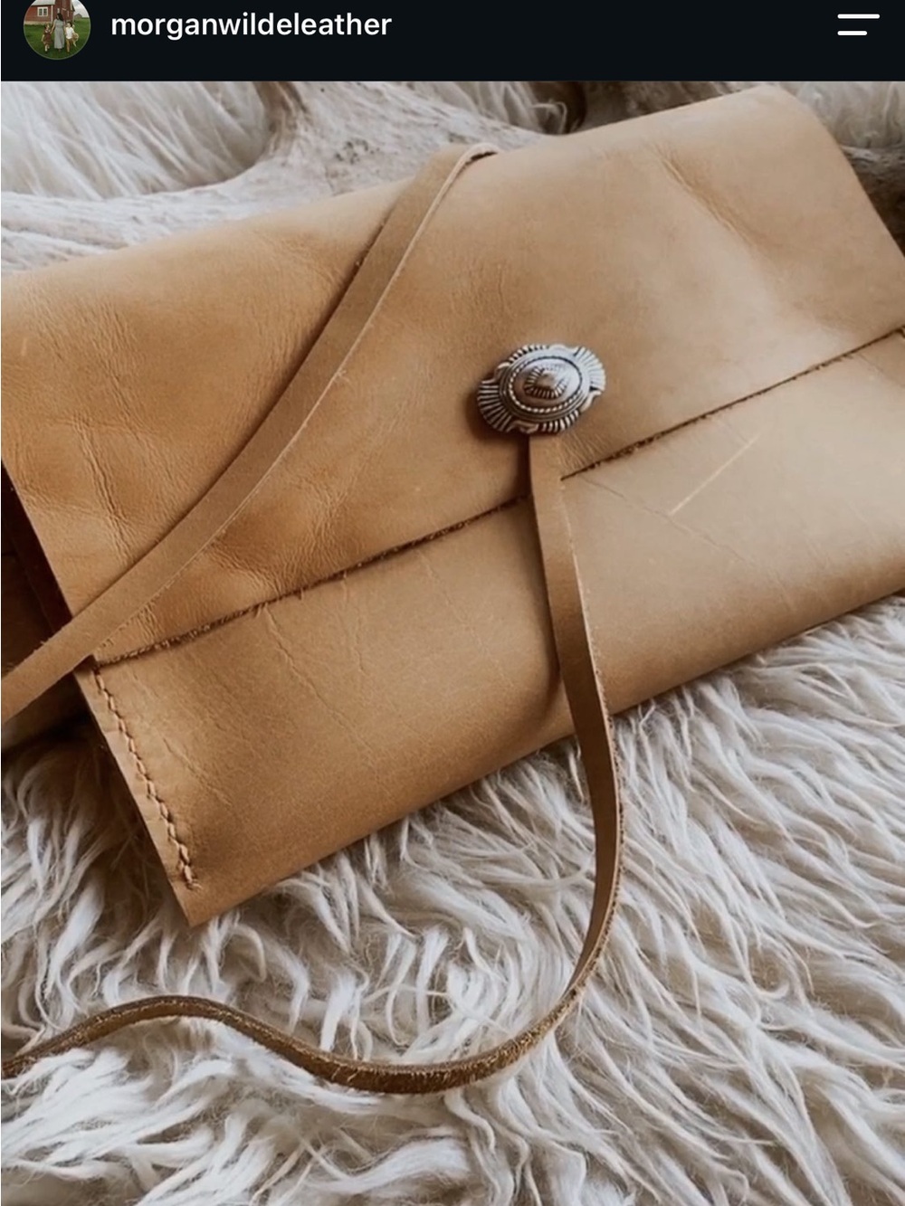 NEW Handmade Leather Clutch- Stone Wild Collective